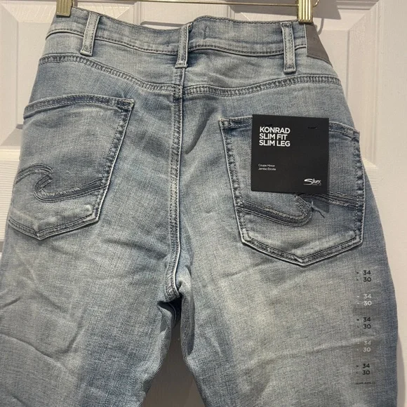 Silver Jeans Light Blue Slim Straight Men's Jeans - Picture 1 of 10